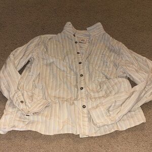 BDG Cream Striped Shirt